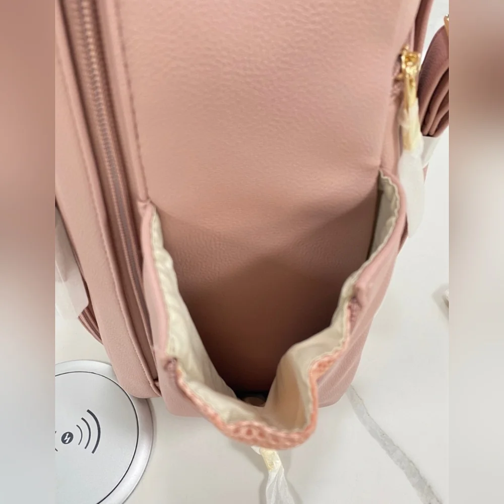 Designer Luxury Diaper Bag (Mauve Pink 💖) FULL SIZE - Picture 6 of 12